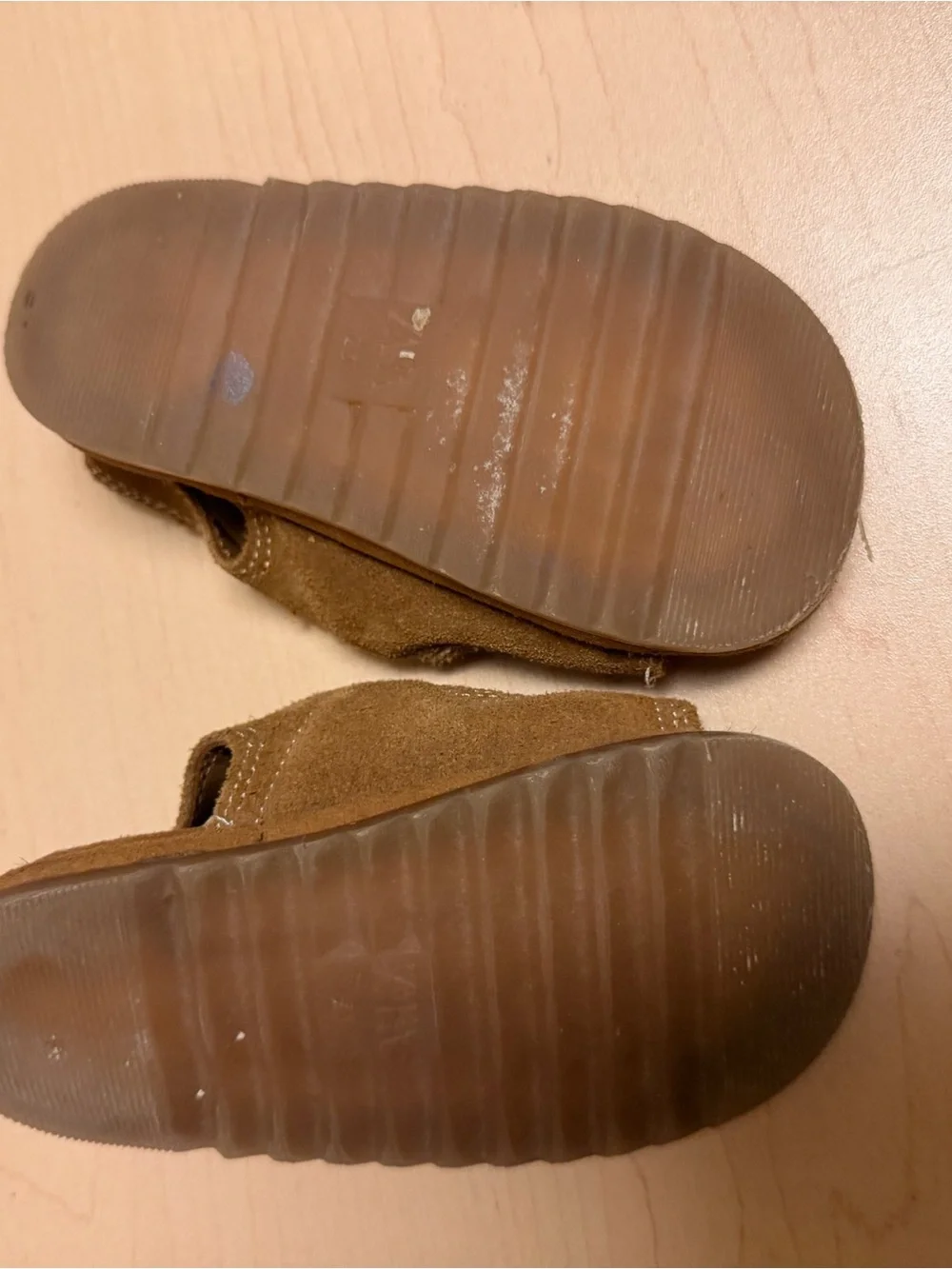 Zara Kids Tan Suede Double-Strap Velcro Sandals
